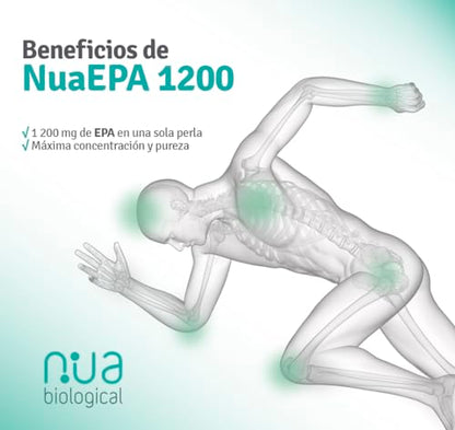 Nua Biological - NuaEPA 1200 - Food Supplement based on EPA (eicosapentaenoic acid) - Marine Omega 3 from Blue Fish - 30 capsules in the form of triglyceride (1200mg)