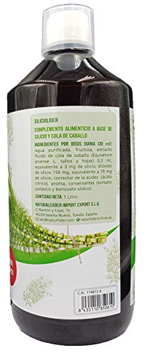 Naturlíder - Siliciolíder - Complemento con Silicio y Cola de caballo - Favorece la producción de colágeno - 1 litro