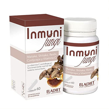 Inmuni Fungi - 60 Cápsulas - Elaborado a Base de Reishi y Shiitake - Con Vitamina C - Ayuda a Reforzar el Sistema Inmunitario - Acelera la Recuperación y Reduce la Fatiga - Eladiet