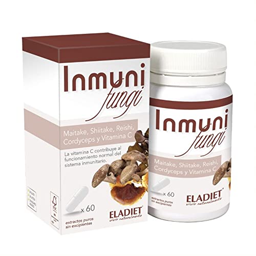 Inmuni Fungi - 60 Cápsulas - Elaborado a Base de Reishi y Shiitake - Con Vitamina C - Ayuda a Reforzar el Sistema Inmunitario - Acelera la Recuperación y Reduce la Fatiga - Eladiet