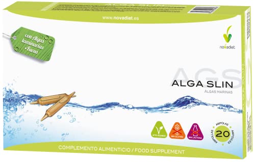 Novadiet - ALGA SLIN Ampoules with Laminaria Algae, Fucus, Contributes to the Treatment of Overweight, Obesity and Losing Weight - 20 Ampoules of 10 ml