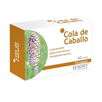 Complemento Alimenticio de Cola de Caballo - 60 Comprimidos - Favorece la Regeneración del Cabello, Piel y Uñas - Propiedades Remineralizante - Eladiet