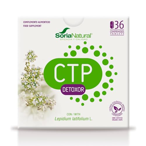 Soria Natural CTP Detoxor – Detoxificante Natural – Suplemento con Rompepiedras - 100% Natural - Ayuda a Eliminar los Tóxicos de las Células - 36 Comprimidos de 1g.