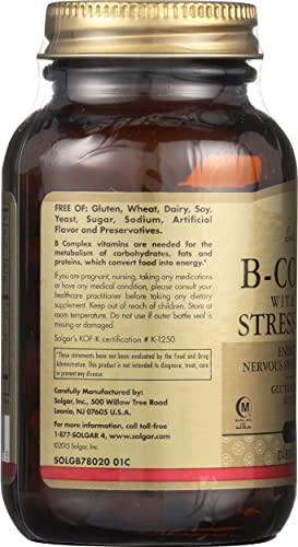 Solgar Vitamina B-complex Con Vitamina C Para La Producción De Energía Y Apoyo Al Sistema Inmunitario - Comprimidos, 100 tabletas, Vanilla