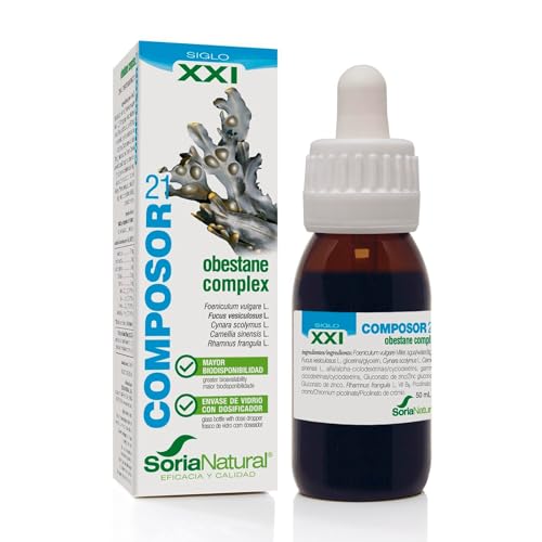 Soria Natural Composor 21 Obestane Complex – Hinojo, Fucus, Alcachofera, Té Verde, Frángula, Minerales y Vitamina B6 – Ayuda a Controlar Tu Peso - Ayuda en las dietas de Control de Peso - 50ml