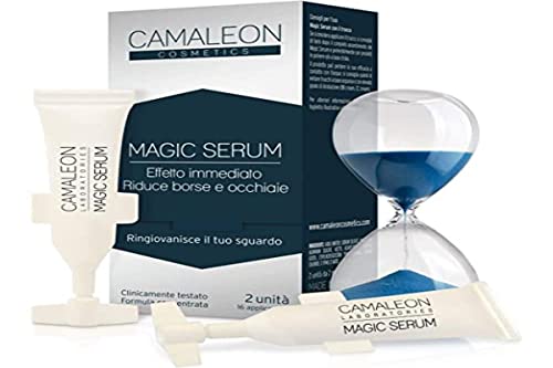 Camaleon Cosmetics – Magic Serum – Sofortiger Straffungseffekt – Beseitigt Tränensäcke und Augenringe – Farblos – Vegan – 2 Einheiten, 4 ml