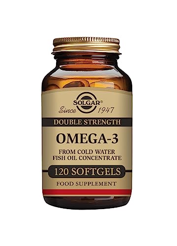 Solgar Omega-3 Doble Ácidos Grasos Poliinsaturados como Triglicéridos Naturales, 120 Cápsulas Blandas