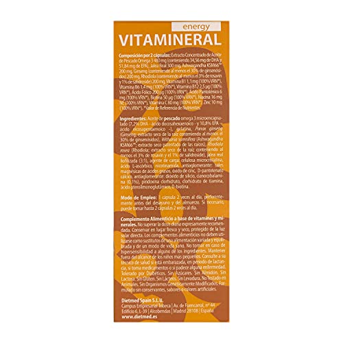 DIETMED Vitamineral Energy-30 Kapseln, einzeln, Standard, 30