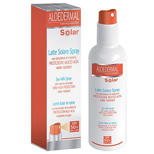 ESI – Aloedermal Solar leche en spray SPF 50+ [] eficaz, natural, bienestar diario – [Kit con esencia ambiental de regalo]