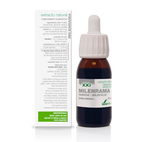 Soria Natural Milenrama Extracto en Gotas – Ayuda a la digestión – Propiedades Antiinflamatorias y Antiespasmódicas - 100% Natural – Apoya en los Procesos de Menstruación - Frasco de 50 mL.