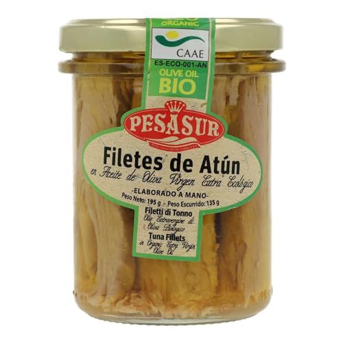 Pesasur - Filetes de atún en aceite de oliva virgen extra de elaboración artesanal peasur