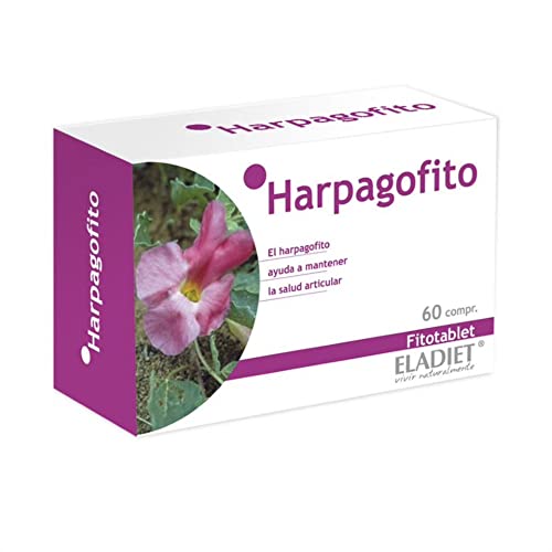 Complemento Alimenticio de Raíz de Harpagofito - 60 Comprimidos - Ayuda a Mejorar el Tránsito Intestinal - Favorece el Cuidado de las Articulaciones - Eladiet