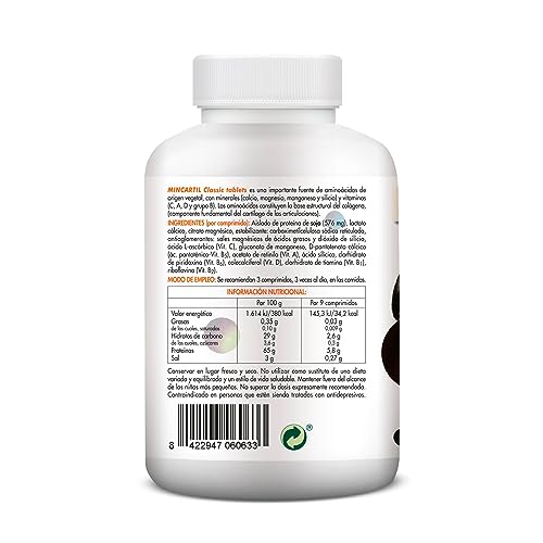 Soria Natural Mincartil Classic Tablets - Mejora la Función Articular, Mantiene Huesos Fuertes - Nutrientes para la Salud Ósea - Silicio, Magnesio, Vitamina B, Calcio - 180 comprimidos