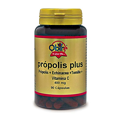 Obire | Própolis Plus 400 mg | 90 Cápsulas | Echinácea + Tomillo + Vitamina C | Ayuda a Reforzar el Sistema Inmune | Rico en Aminoácidos y Oligoelementos | 45 Días de Uso