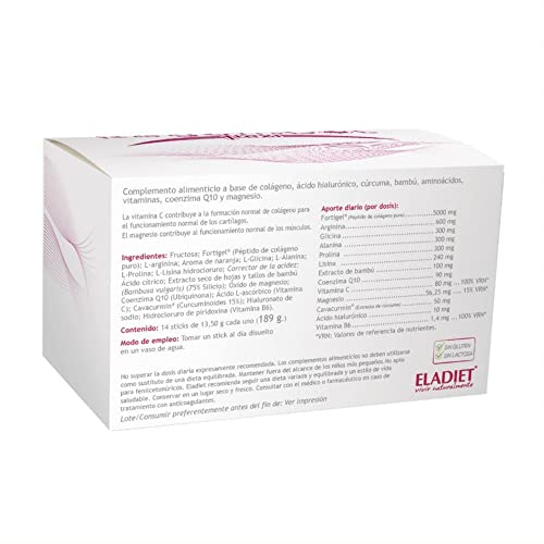 Complemento Alimenticio Regendol Flexi - 14 Sticks - Para el Bienestar de Músculos y Tendones - Ayuda a Mantener la Flexibilidad de las Articulaciones - Favorece la Formación del Colágeno - Eladiet
