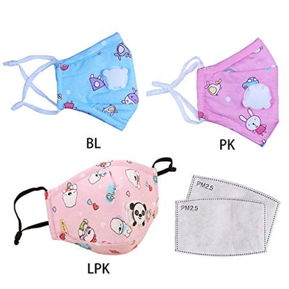 Yeptop Kids Mascar-illa De Algodón con Válvula De Respiraci-ón 2Pcs Fil-tros De Carbón Activado Cartoon Whale Animal Ǎnti Dǔ-st P,M-2.5 Tapa De La Boca