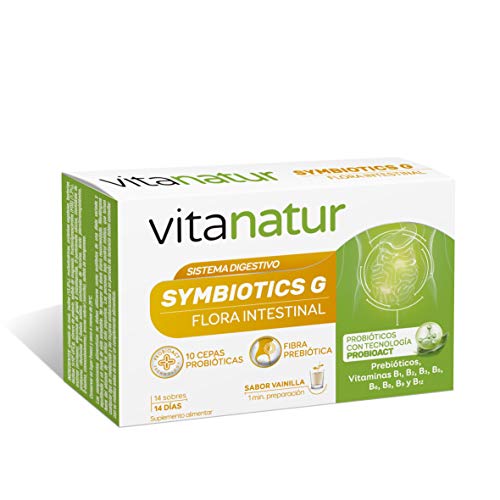 Vitanatur - Symbiotics G, Complemento Alimenticio Para la Flora Intestinal con Probióticos - 14 sobres x 2,5 g