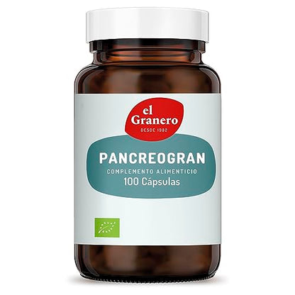 El Granero Integral - Complemento Alimenticio - Pancreogran Complex - 100 Cápsulas - Enzimas Pancreáticas - Contiene Cromo - Ayuda a Mantener los Niveles de Glucosa en Sangre - Digestivo