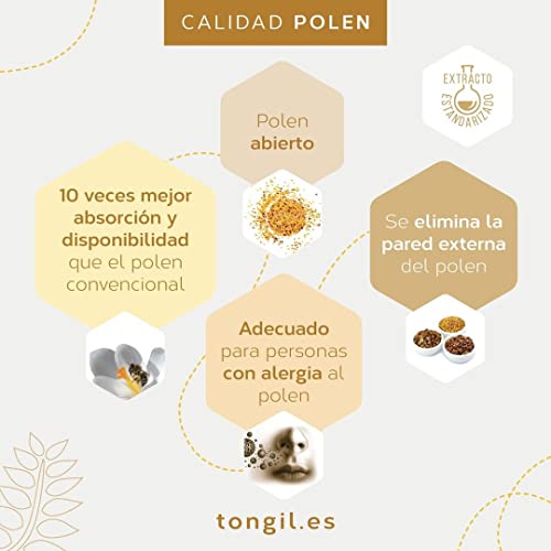 Polen de Abeja Natural 60ml | 10x Veces Más Concentrado y Biodisponible que el Convencional | El Único Abierto y Desespecificado - SIN ALÉRGENOS | Apicol Tongil