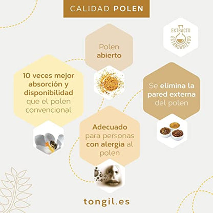 Polen de Abeja Natural 60ml | 10x Veces Más Concentrado y Biodisponible que el Convencional | El Único Abierto y Desespecificado - SIN ALÉRGENOS | Apicol Tongil