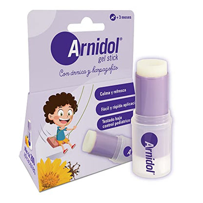 Arnidol - Gel Stick, Calma, Refresca y Reconforta la Piel, Efecto Frío, con Ingredientes de origen natural como Árnica y Harpagofito, Apto a Partir de los 3 Meses de Edad - 15 g