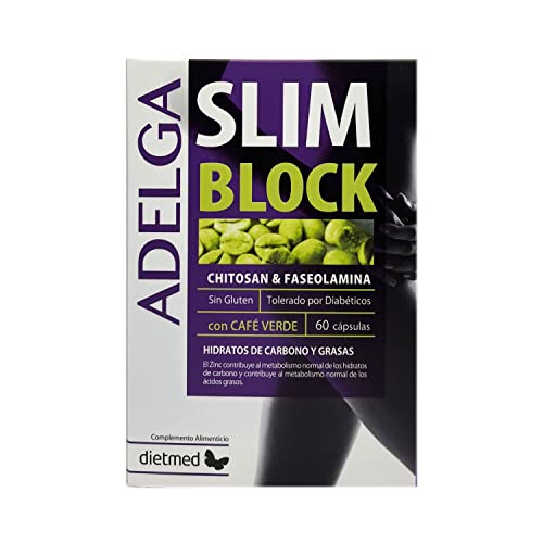 DietMed Adelga Slim Block Supplement – ​​60 Kapseln, Weiß, 200 ml