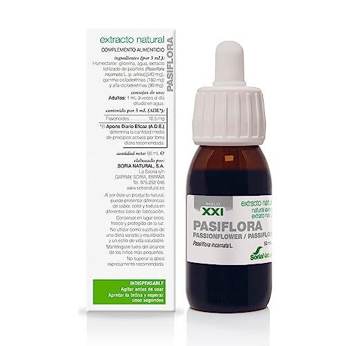 Soria Natural - Extracto Pasiflora S.XXI- Complemento alimenticio - Ayuda al descanso y la relajación - 50 ml