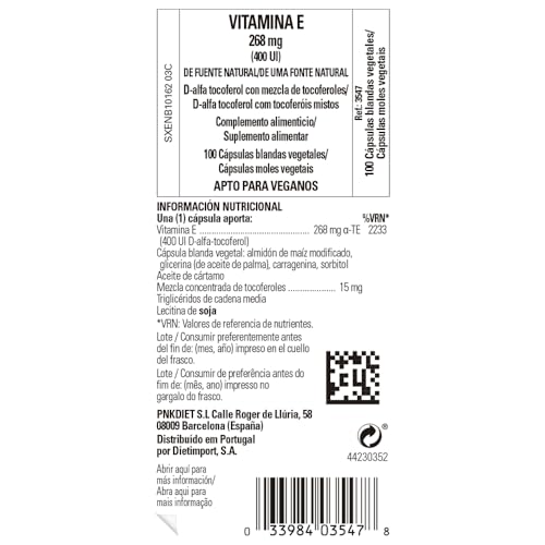 Solgar Vitamina e 400 Ui (268 Mg) - Blandas, 100 cápsulas