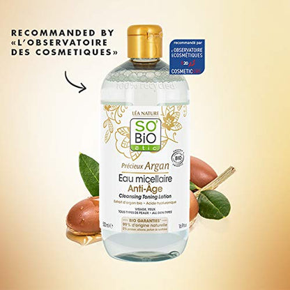 SO'BiO ETIC Precious argán micelar Anti-Edad, 500 ml