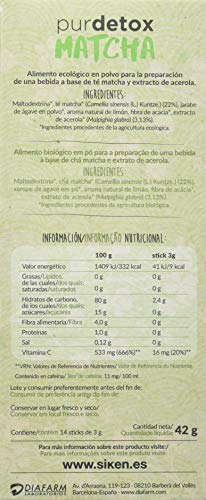 Siken Form Purdetox - Matcha. Vaso termo con 14 sticks de 3 g.