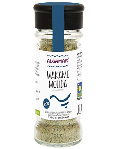 Alga Wakame molida, en tarro de vidrio especiero 70 g BIO