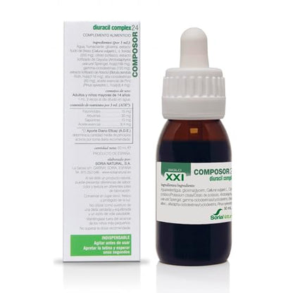 Soria Natural Composor 24 Diuracil Complex – Con Extractos de Brezo, Gayuba, Abedul y Aceite Esencial de Pino – Acción Antiséptico y Diurética - Bienestar de las Vías Urinarias - 50ml