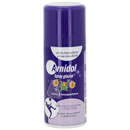 Arnidol - Spray Glacial, Refresca, Calma y Alivia las Lesiones Musculares y Articulares, con Árnica, Harpagofito y Mentol - 150 ml