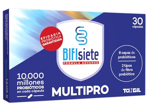 Probioticos Bifisiete 30 Cápsulas | Probioticos y Prebioticos Intestinales | 10 Mil Millones UFC | Alta Supervivencia Gastrointestinal | de Tongil