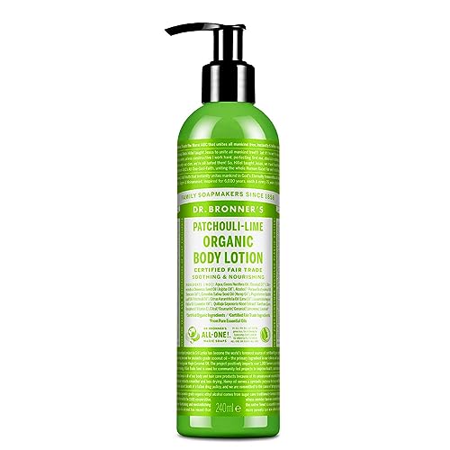 Dr Bronner's Organic Hand and Body Lotion, Made with Organic Oils. Used for Hands, Face and Body