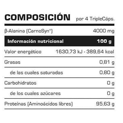 Aminoácido BETA-ALANINE 1000-100 TRIPLECAPS. - Suplementos Alimentación y Suplementos Deportivos - Vitobest