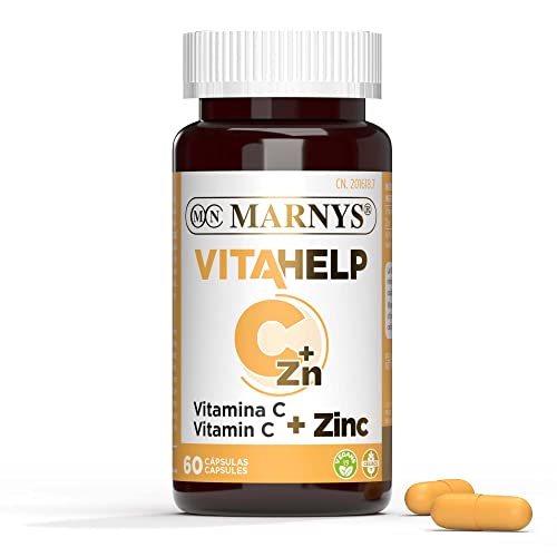 Vitahelp Vitamina C + Zinc, Cápsulas Vegetales Aptas para Veganos, Reducen la Fatiga y Mantienen Un Sistema Inmunológico Saludable, 60 cápsulas