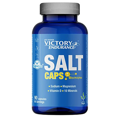 VICTORY ENDURANCE Salt Caps. Con Un Aporte Extra De Vitaminas D Y B1. Con Sodio, Potasio, Cloro, Calcio, Hierro, Magnesio, Yodo, Cobre, Manganeso, Selenio., 90 Unidad, 300 ml