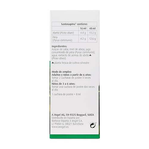 Santasapina | Sin alcohol | Jarabe a base de yemas de abeto frescas | 200ml | A.Vogel