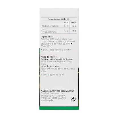 Santasapina | Sin alcohol | Jarabe a base de yemas de abeto frescas | 200ml | A.Vogel