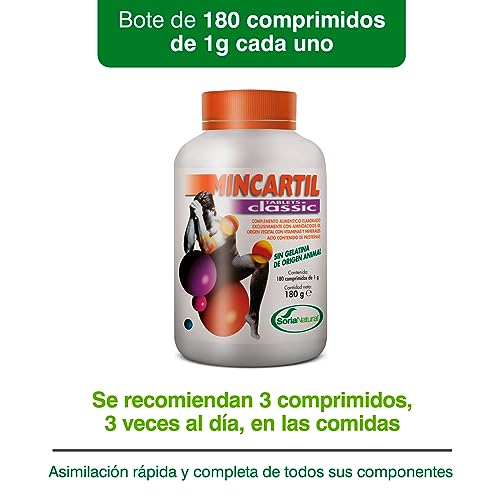 Soria Natural Mincartil Classic Tablets - Mejora la Función Articular, Mantiene Huesos Fuertes - Nutrientes para la Salud Ósea - Silicio, Magnesio, Vitamina B, Calcio - 180 comprimidos