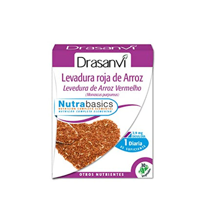 DRASANVI Levadura Roja de Arroz (Monascus purpureus) |2,9 mg de Monocolina K| Contribuye a Mantener los Niveles Normales de Colesterol |Cápsulas Vegetales |30 Cápsulas = 30 Días