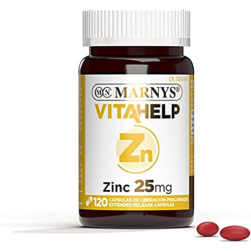 Marnys Vitahelp Zinc 25 Mg - 120 Cápsulas Para 4 Meses - Antioxidante Y Contribuye Al Sistema Inmunitario Normal - Made In Spain 67 g