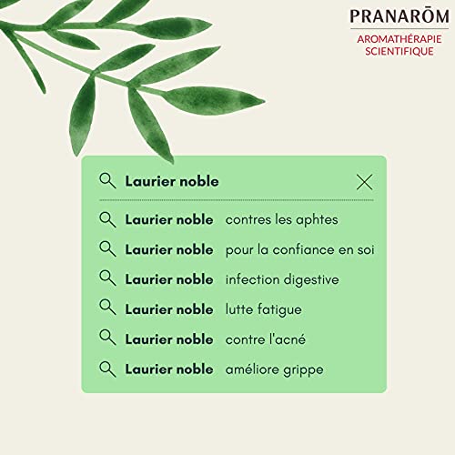 Pranarôm Aceite esencial Laurel, 100% Quimiotipado, laurus nobilis, hoja, respiración, digestión y salud intestinal, cuidados de la piel, higiene bucal, equilibrio emocional, 5 ml