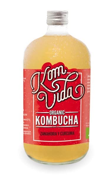 Té kombucha. Komvida. Kit sabor Zanahoria y cúrcuma. 6 botellas de 750 ml. Envío en frío.