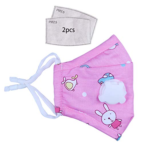 Yeptop Kids Mascar-illa De Algodón con Válvula De Respiraci-ón 2Pcs Fil-tros De Carbón Activado Cartoon Whale Animal Ǎnti Dǔ-st P,M-2.5 Tapa De La Boca