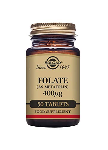 Solgar Folato (como Metafolin) 400 µg - Comprimidos, Multicolor, 50 tabletas