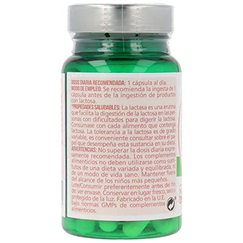 Naturlider - Lactase Enzyme 500 FCC/ALU - Tolerase - Facilitates the Digestion of Lactose - 60 Capsules