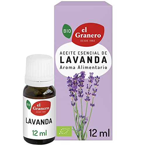 El Granero Integral - Aceite Esencial de Lavanda Bio - 12 ml - Elaborado Sin Mezclar con Otros Aceites - Ayuda a la Relajación y a Disminuir el Estrés