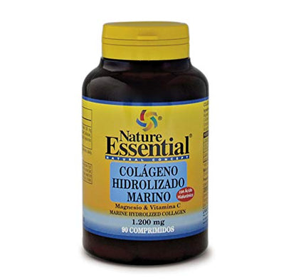 Nature Essential | Colágeno Hidrolizado Marino 1.200 mg | 90 Comprimidos | Con Ácido Hialurónico, Vitamina C y Magnesio | Ayuda al Mantenimiento de Huesos, Cartílagos y Articulaciones